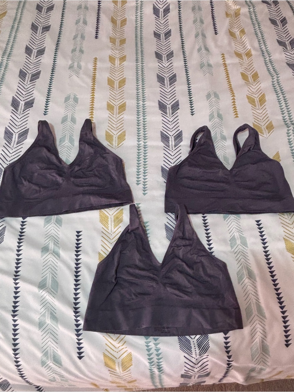 Pack of 3 Stretchy Hanes Comfort Bralette - Gray